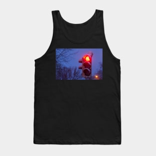 Traffic lights, traffic lights, snow, winter, dusk, evening Tank Top